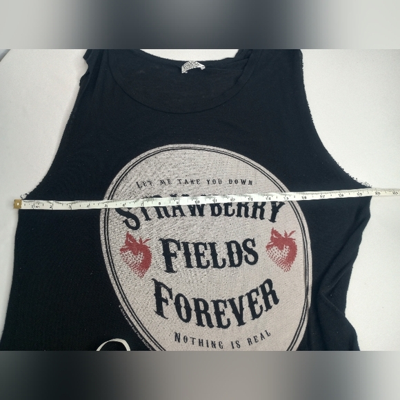 *Strawberry Fields Forever Black Tank Top - Picture 5 of 6